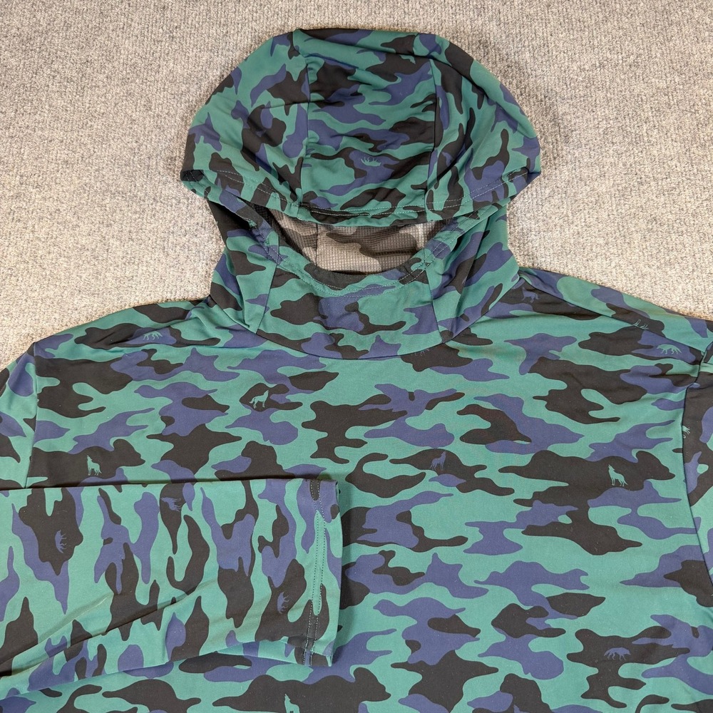 Greyson Clothiers Mens Camo Wolf Hoodie Stretch Performance Pullover #3099